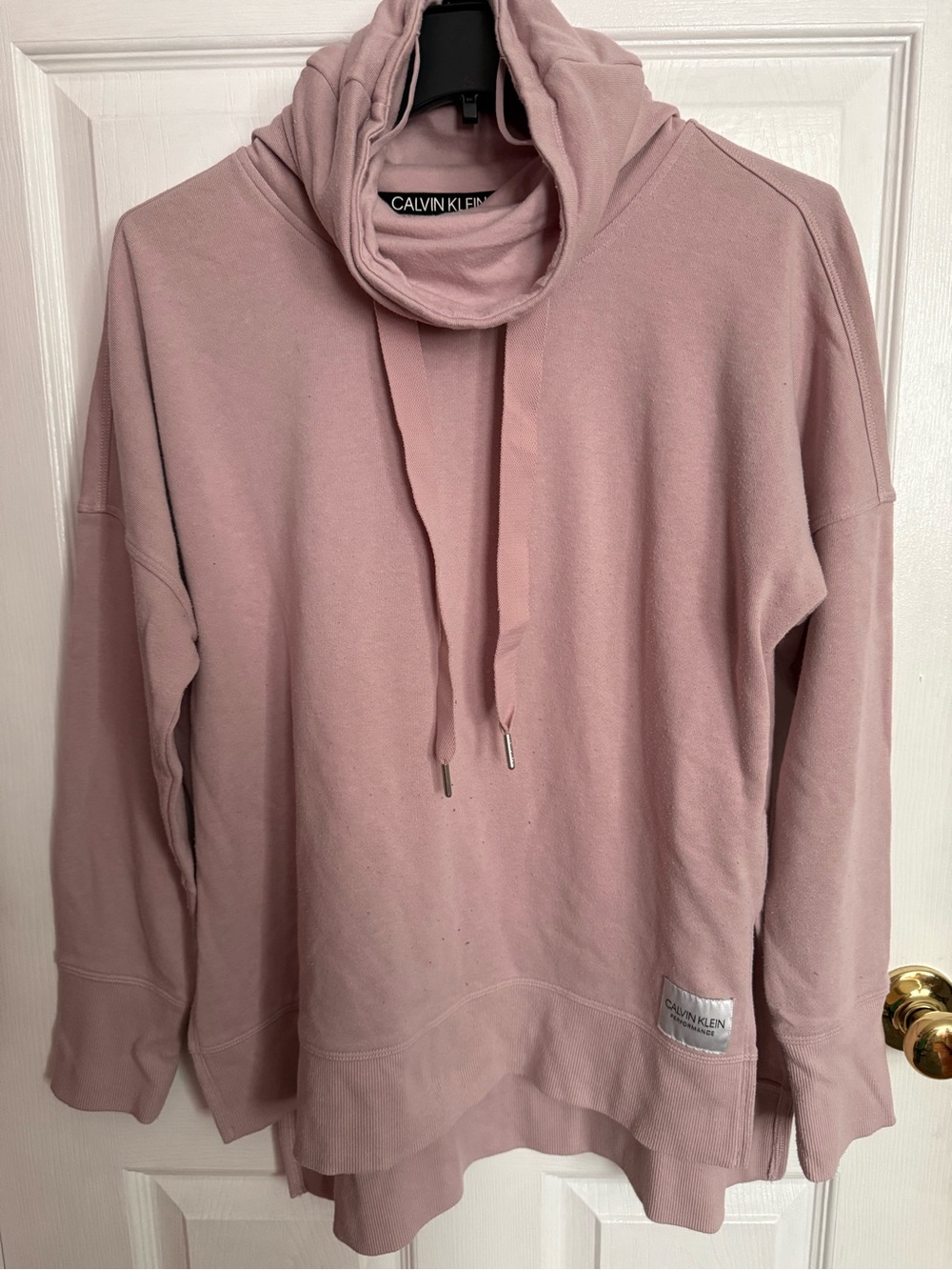 Calvin Klein Mauve Cowl Neck Drawstring Sweater